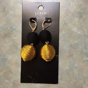 J . Crew black and gold drop earrings